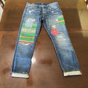 Polo Ralph Lauren Avery Boyfriend Jeans Patchwork Jeans Size 27